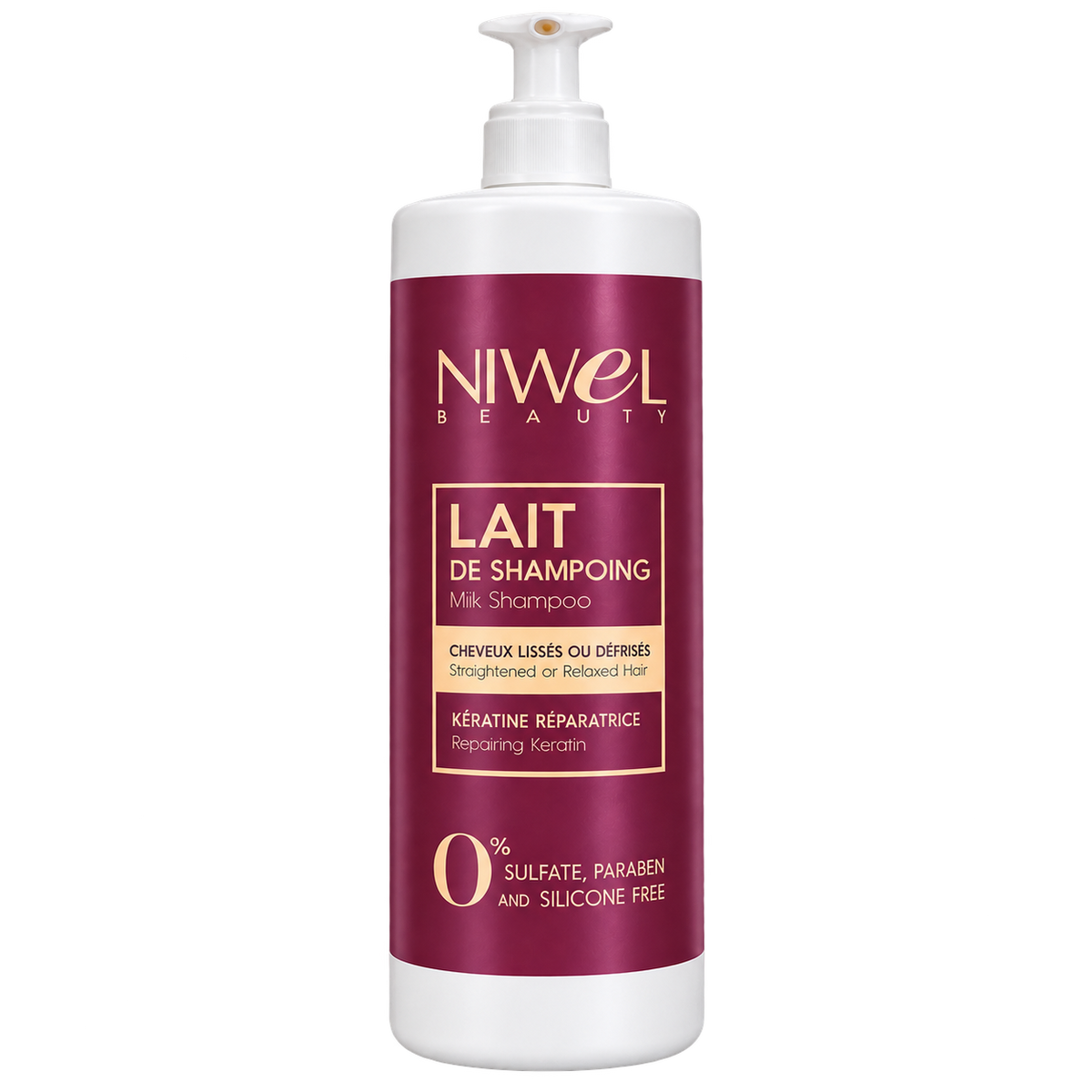 Lait de shampoing format 1L dédié aux cheveux lissés enrichi en kératine réparatrice