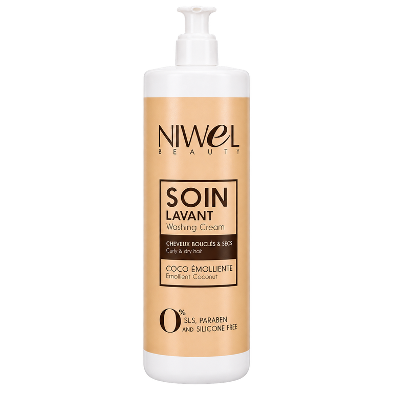 Shampoing crème format 1L dédiés aux cheveux bouclés et ondulés enrichi en coco 