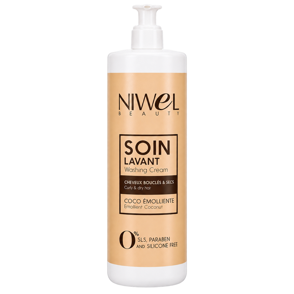 Shampoing crème format 1L dédiés aux cheveux bouclés et ondulés enrichi en coco 