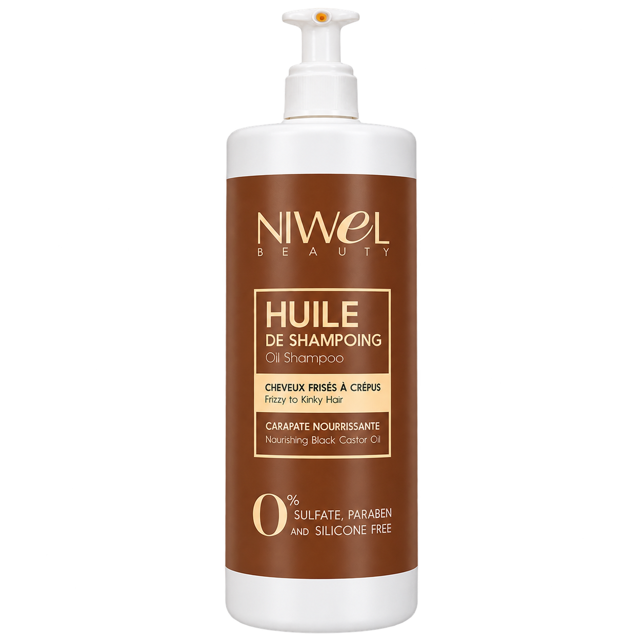 huile de shampoing format 1L dédiés aux cheveux frisés et crépus