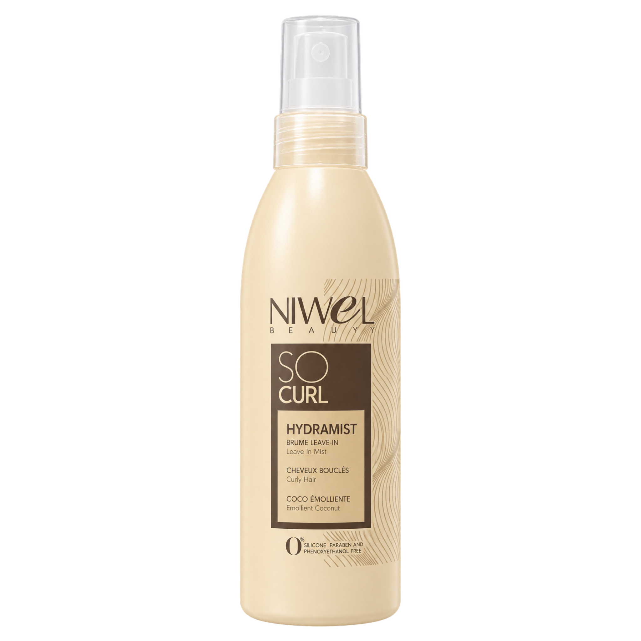 spray sans rinçage pour cheveux bouclés et ondulés à base de noix de coco